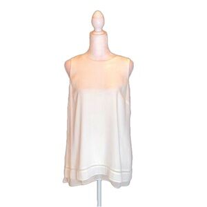 WHITE HOUSE BLACK MARKET Cream/Off-White Blouse Tank Top Size M